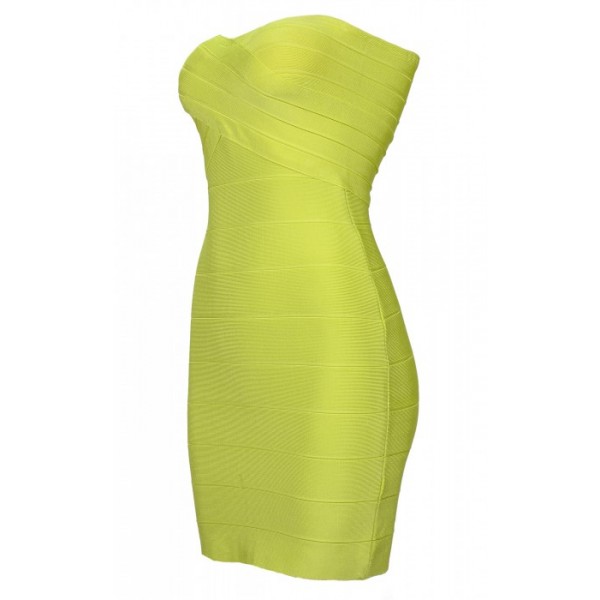 Lime green strapless bandage dress €84,95